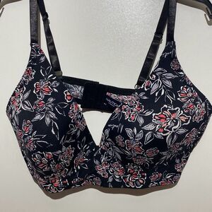 Nautica Intimates Women's Multicolor Floral Adjustable Strap Wireless Bra Sz 42D